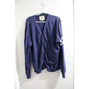 Canterbury of New Zealand‎ Mens Navy Blue Rugby Cardigan Sweater 2XL Cotton
